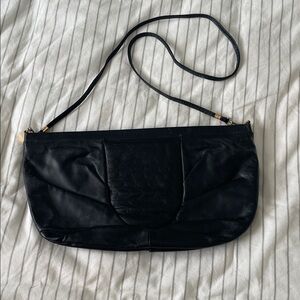 Vintage Black Leather Shoulder Bag